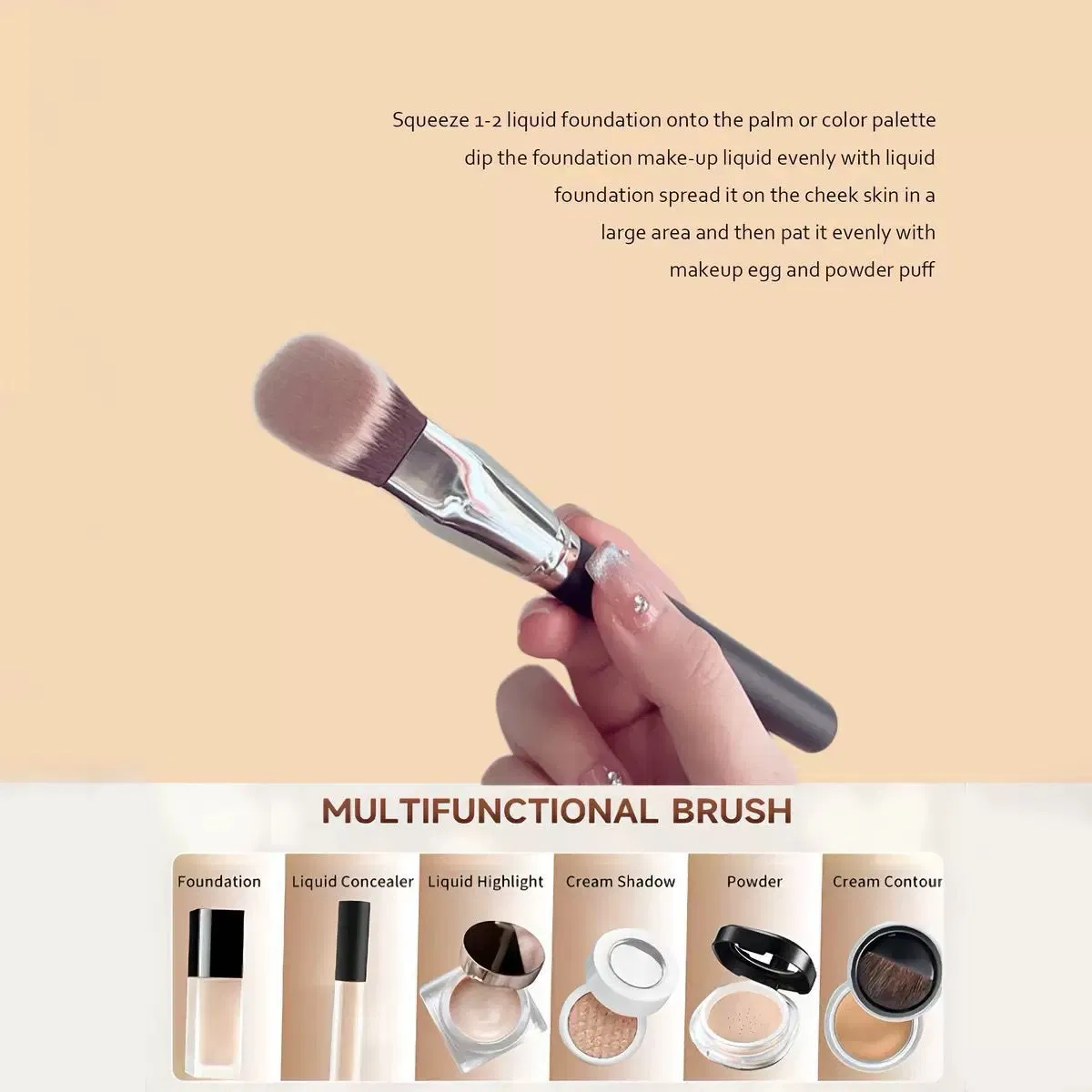 Angled Foundation Brush, Trapezoidal Magic Contour Brush, Flawless Concealer Makeup Brush