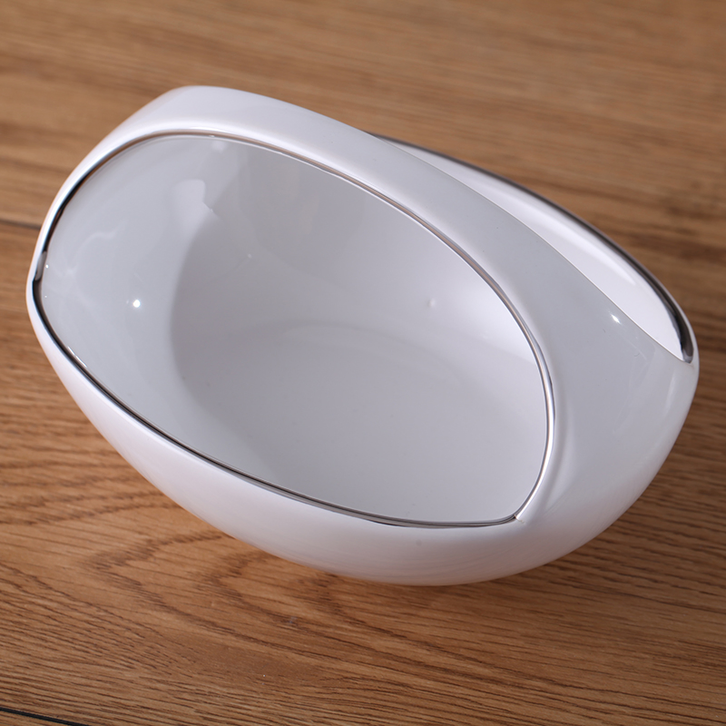 Creative Decoration White Ceramic Serving Fruit Bowl