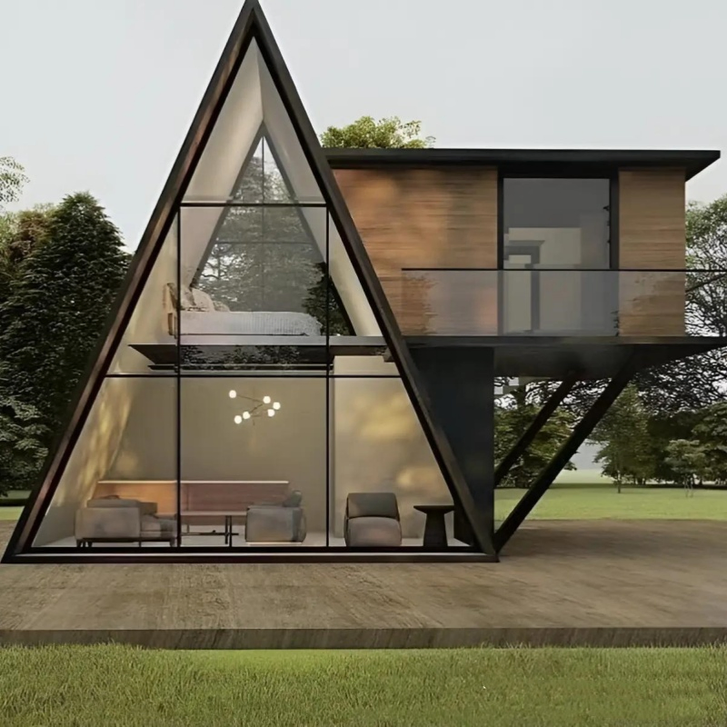 Easy Installation Triangle-Style House Designed for Camping, Hotel, and Eco-Friendly Accommodation