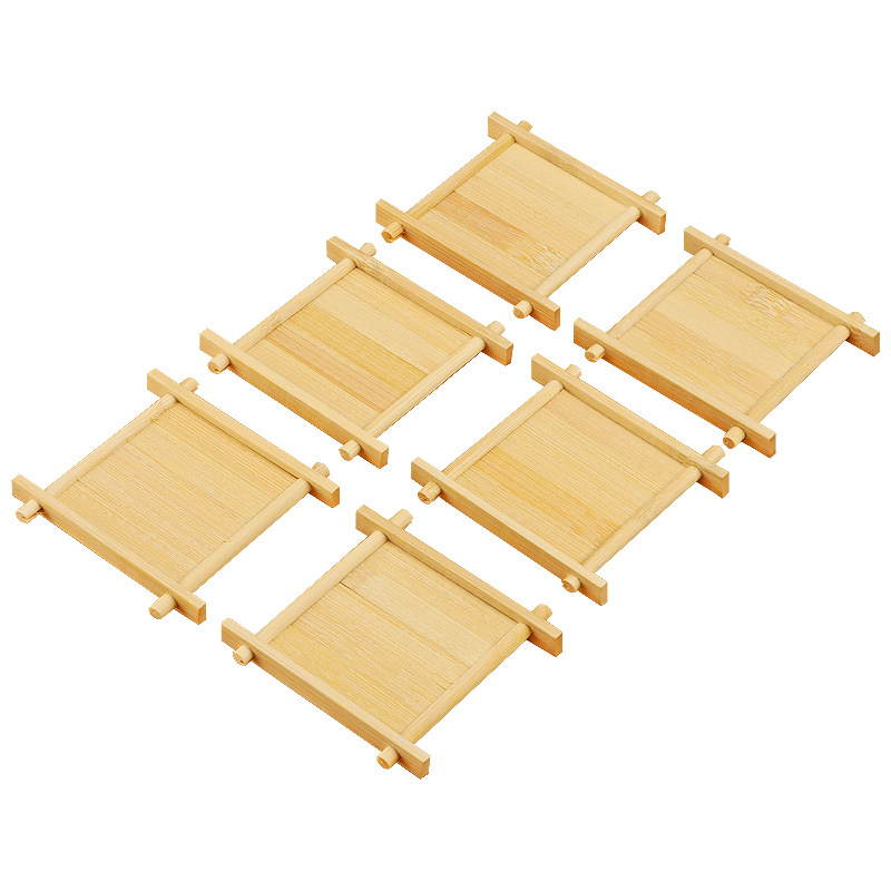 Customized Bamboo and Wood Tea Cup Mat/Small Tea Cup Holder/Cross Shaped Tea Cup Holder/Bamboo Cup Mat/Environmentally Friendly Bamboo Cup Mat