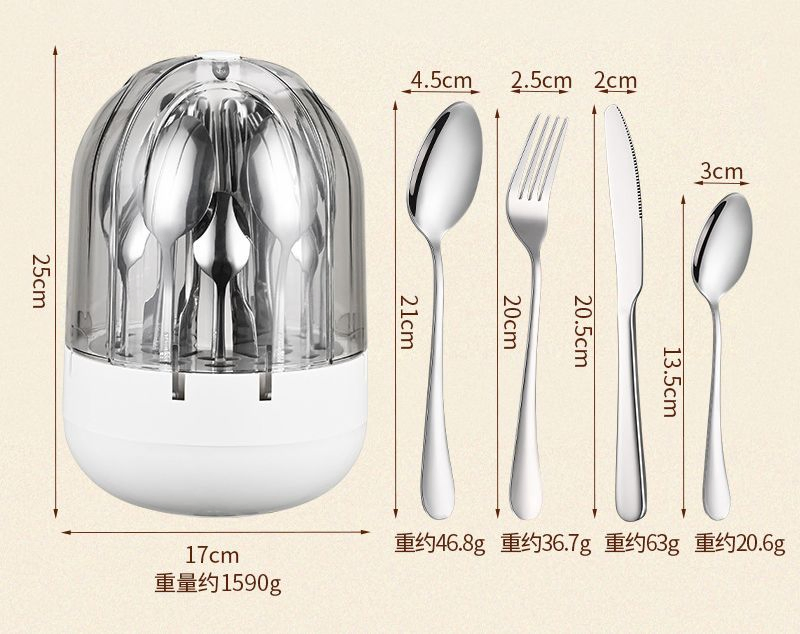 Large Silver Egg Cutlery Stainless Steel Western Knife, Fork and Spoon 24 Piece Silver Egg Snack Plate Egg Shaped Set