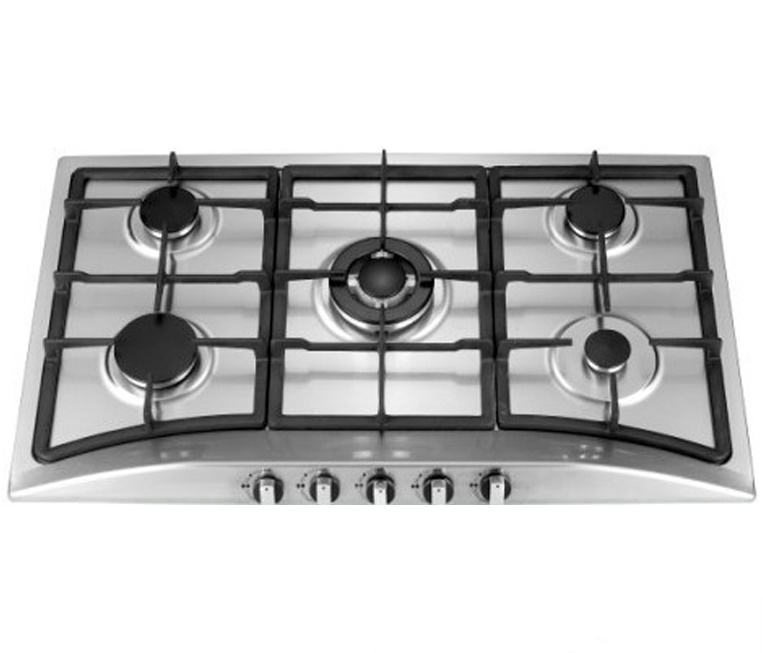 Factory Supply Stainless Steel 5 Burner LPG or Natural Gas Stove Cooker