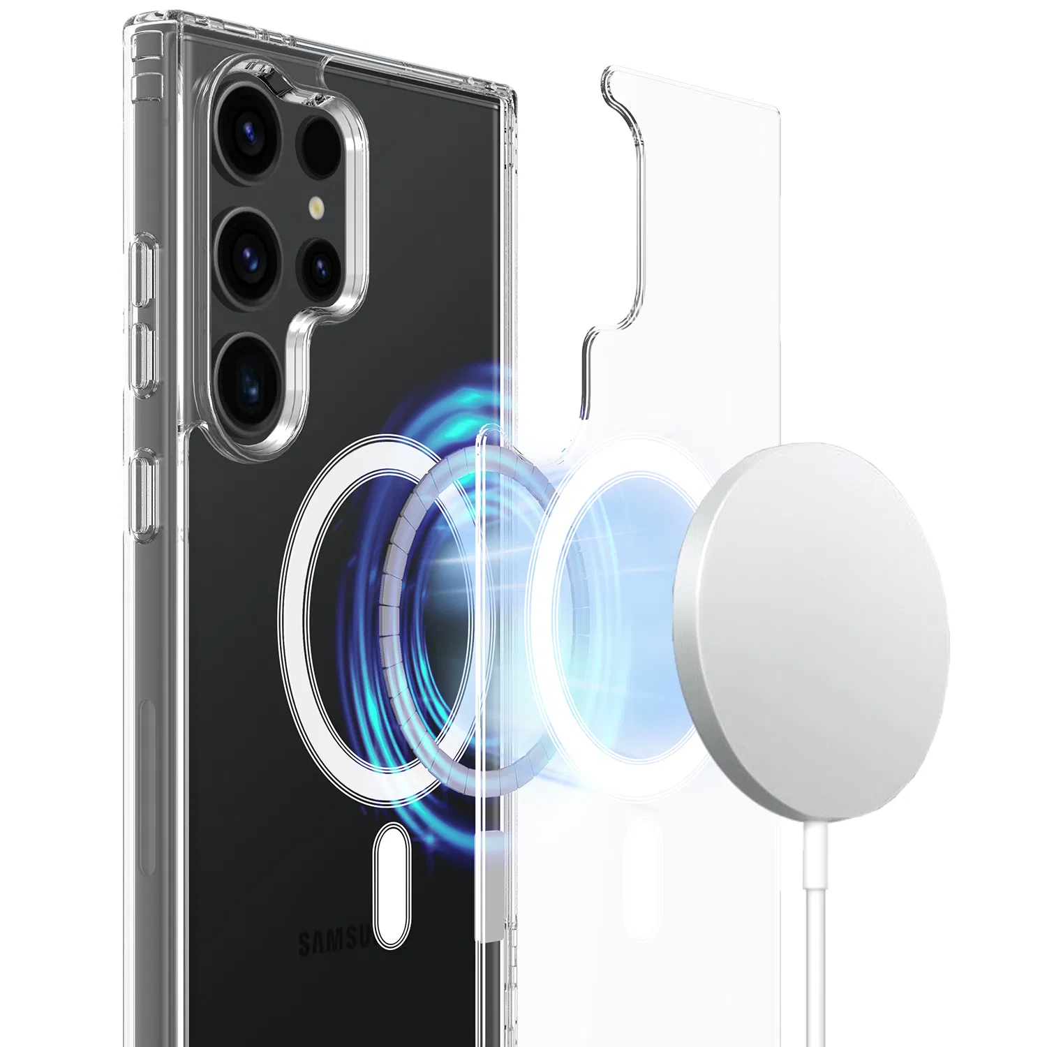 Магнитный чехол для Samsung S25 Ultra с поддержкой беспроводной зарядки