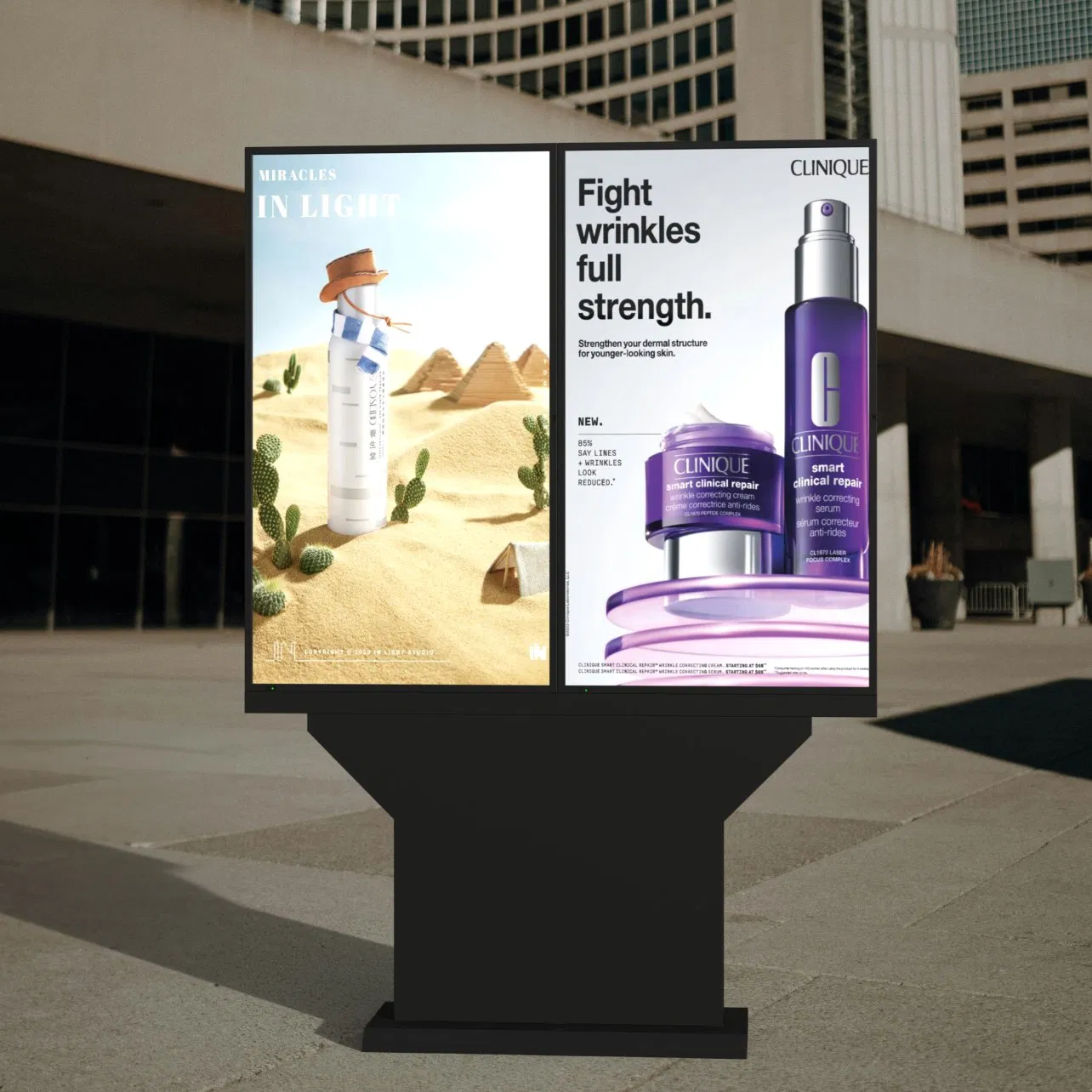 43 Inches Outdoor LCD Screen Non Touch Signage Floor Standing Advertising Digital Totem