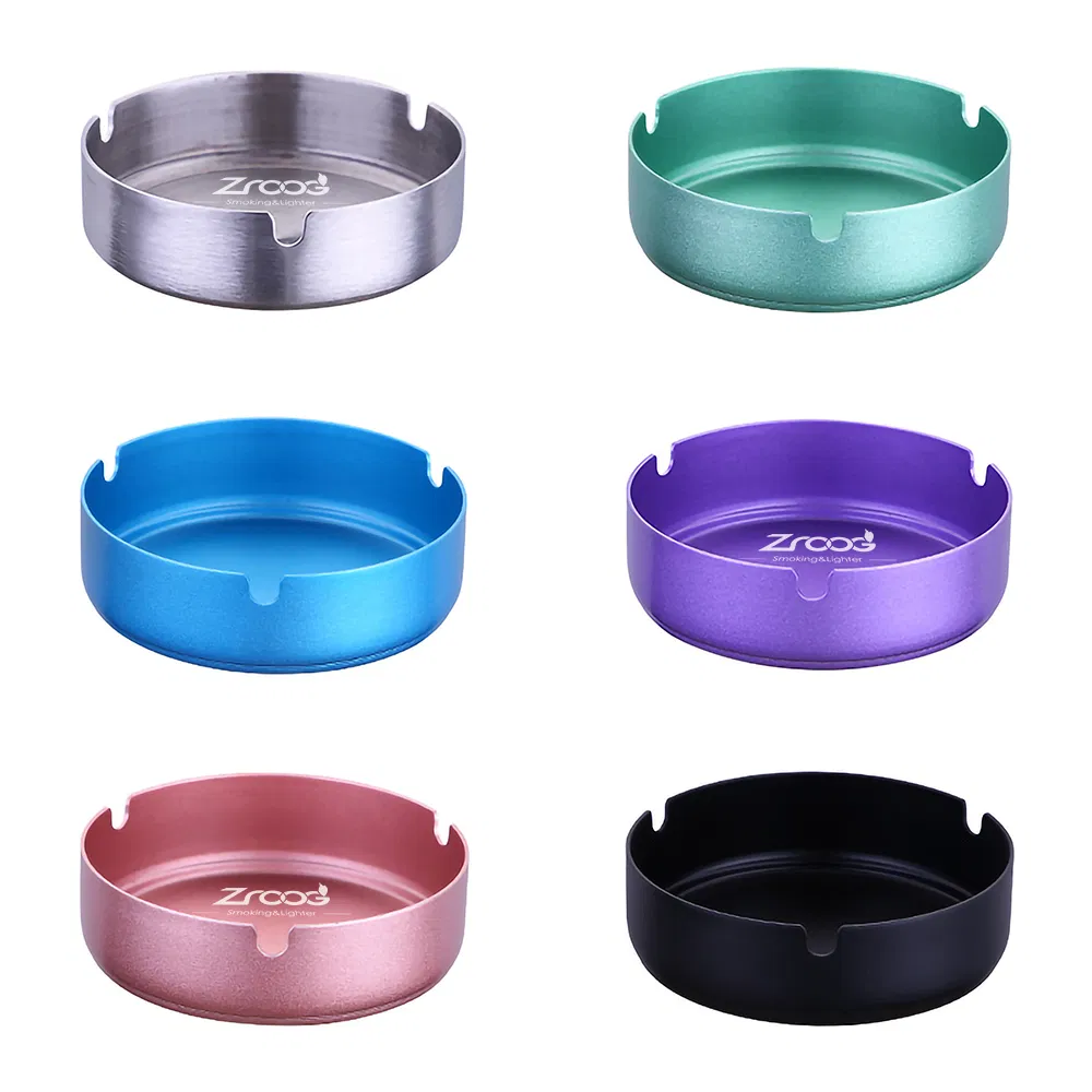 Cigar Ashtray Tabletop Round Stainless Steel Ash Tray Suitable for Cigarette Ash Holder for Home