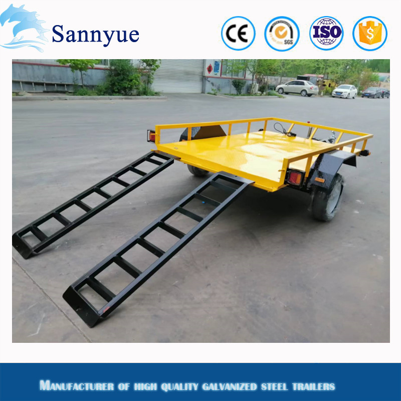 1 Ton Car Utility Flat Trailer Hot Sale Semi Trailer/Flatbed Trailer