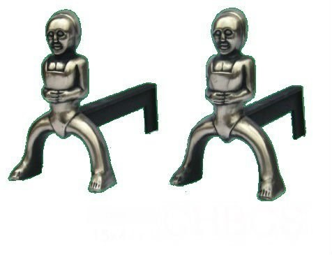 Durable Cast Iron Andirons Fireplace Tool Set