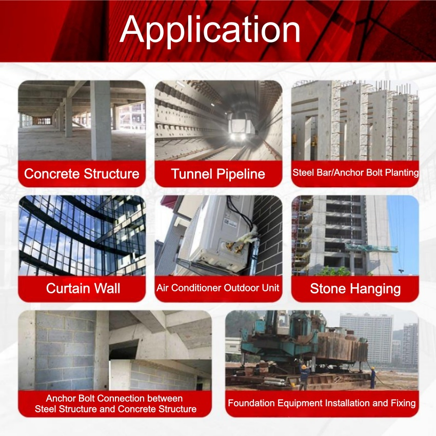 Long Lifecycle Epoxy Resin Chemical Anchor for Structural Reinforcement and Steel Bar Planting in New Building Frameworks, Epoxy Injection Anchoring Adhesive