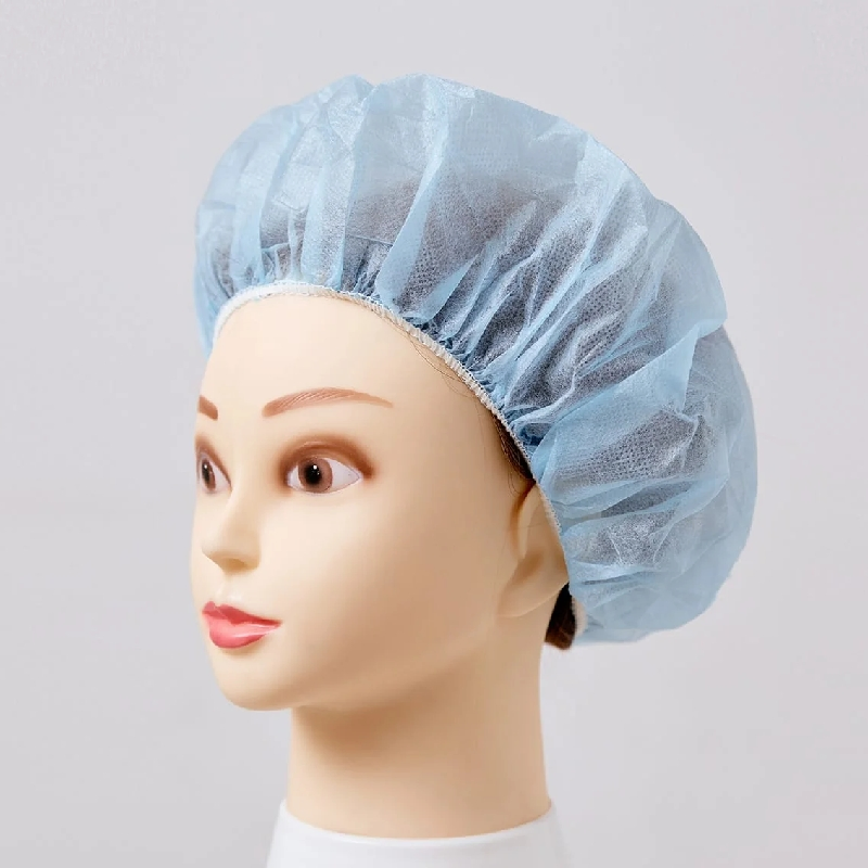Disposable Blue Bouffant Cap, Balaclava Cap Elastic Hood with Face Mask, Protective Type, Suitable for Medical Nursing, Food Industry