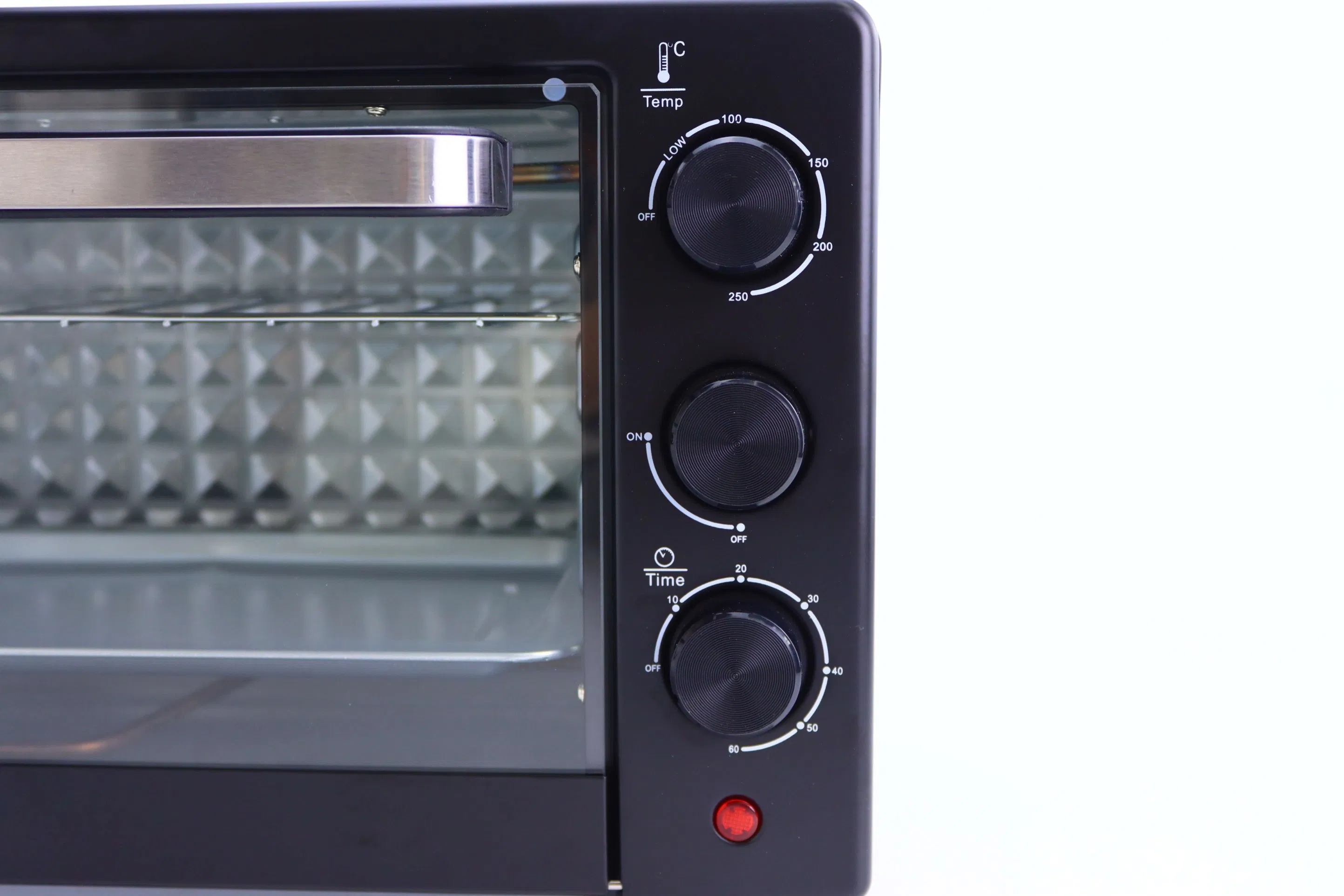 28L Stainless Steel Electric Countertop Oven with Visual Glass Door Multifunctional Home Use