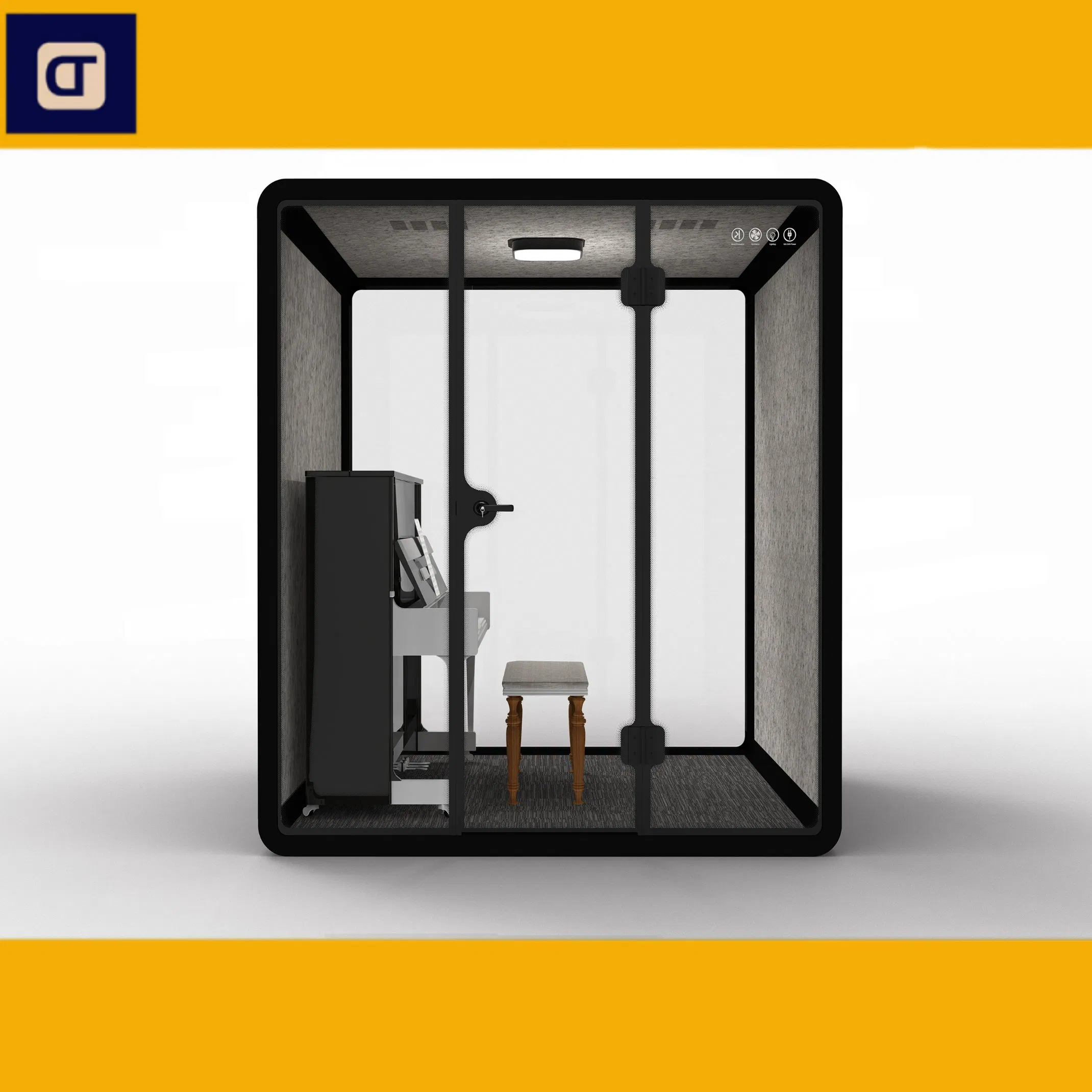 Soundproof Glass Booth Portable Office for Work Silence Booth Prefab House Office Pod Integrated House Meeting Pod Phone Booth