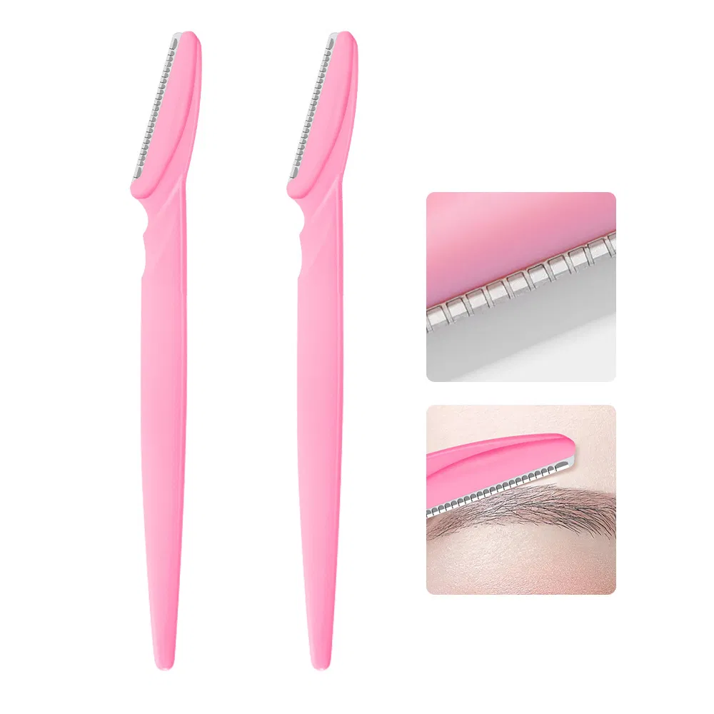 Factory Wholesale Beauty Tools Safety Pink Stainless Steel Razor Eyebrow Trimmer