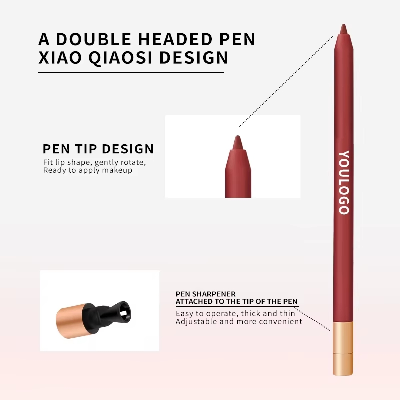 Long-Lasting Matte Lip Liner Pencil Cosmetics Vegan Dark Brown Lipliner Pencil Waterproof Custom Creamy Lip Liner