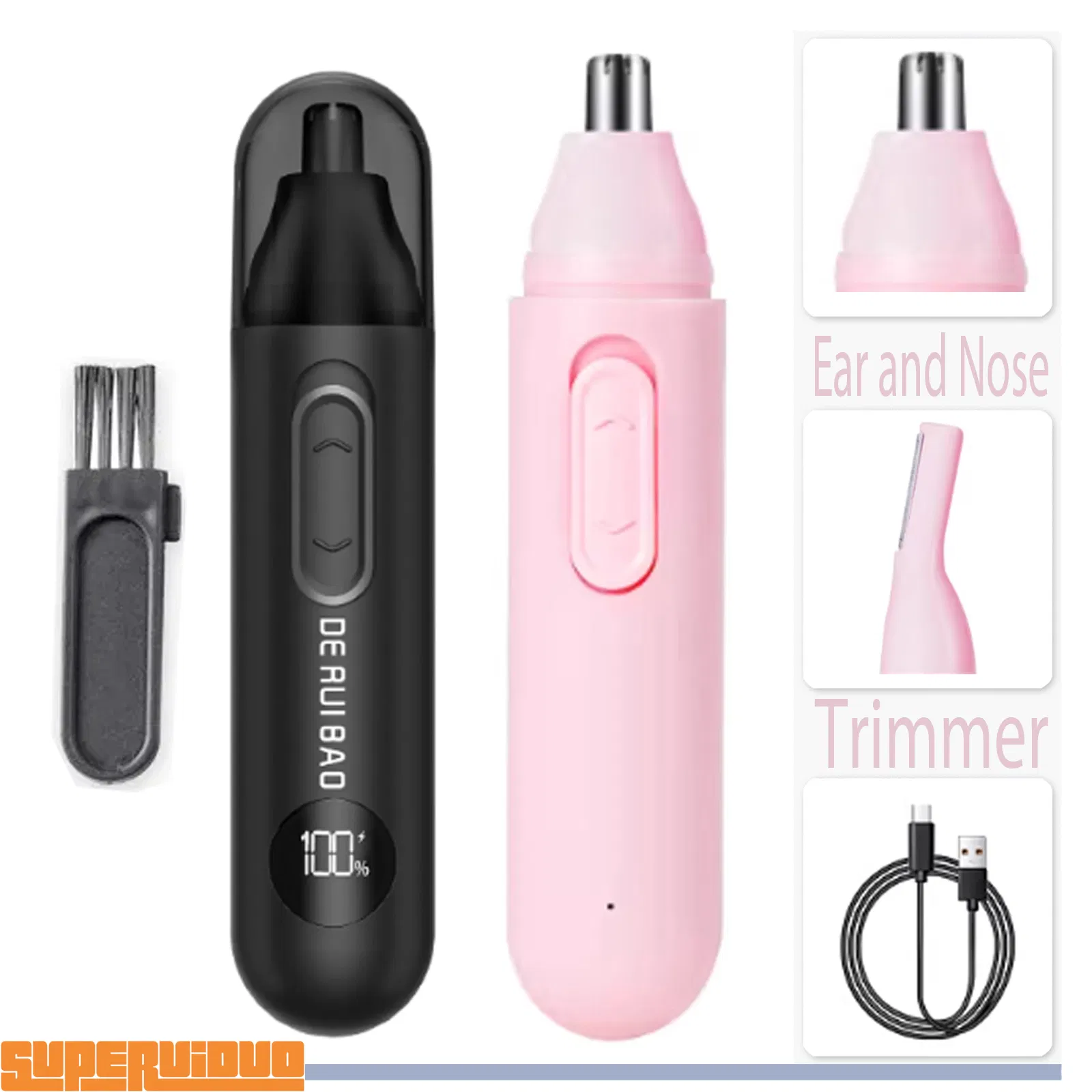 Comfortable Grip Personal Care Device Ear and Nose Trimmer