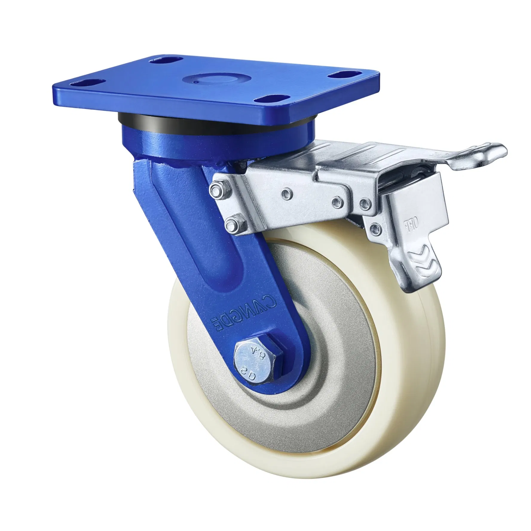 Ultra Heavy Industrial Casters Nylon Wheel Rigid Casters Top Plate140*110