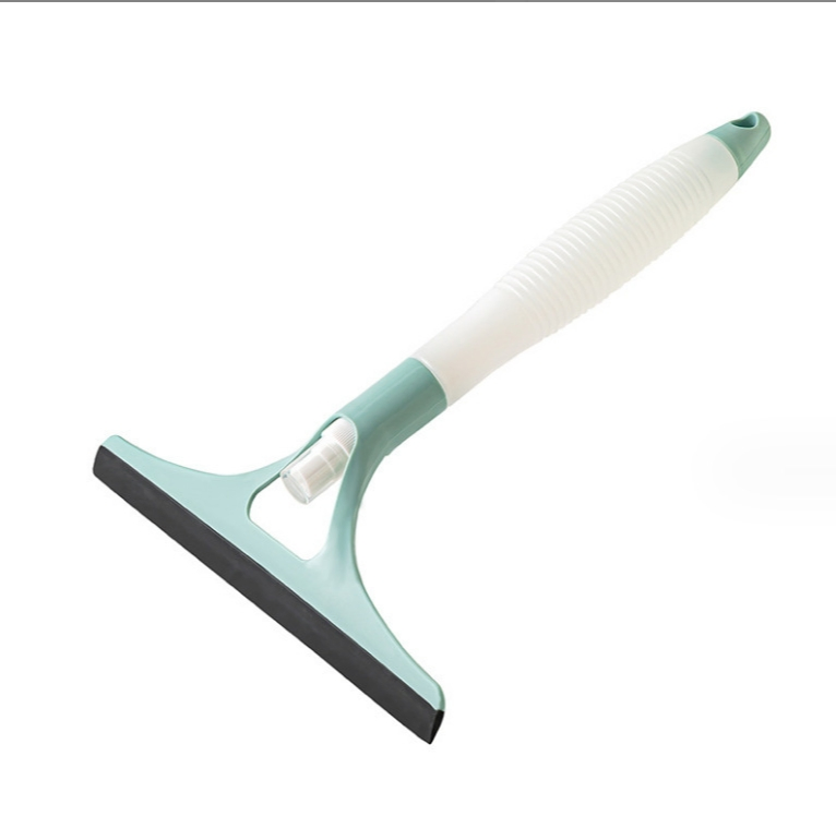 Household Window Cleaner Integrated Water Spray Glass Scraper Built-in Tool with Soft Plastic Squeegee
