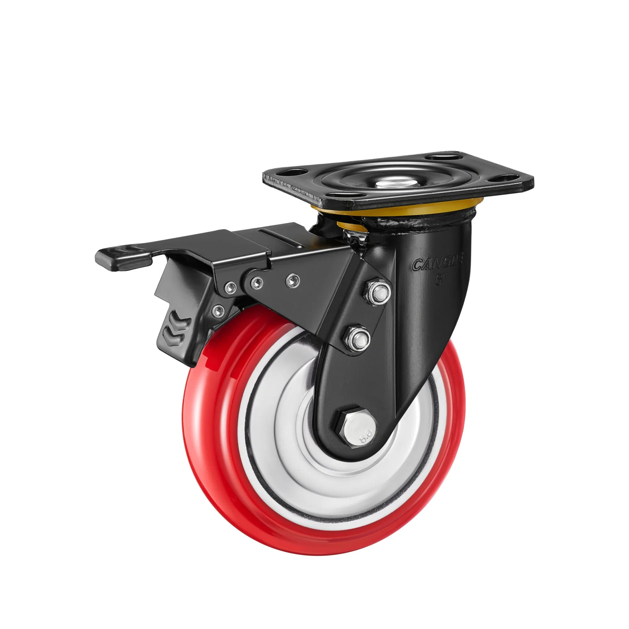 Wholesale Heavy Duty 4" 5" 6" 8" Red Polyurethane Wheels Heavy Duty Caster Wheels