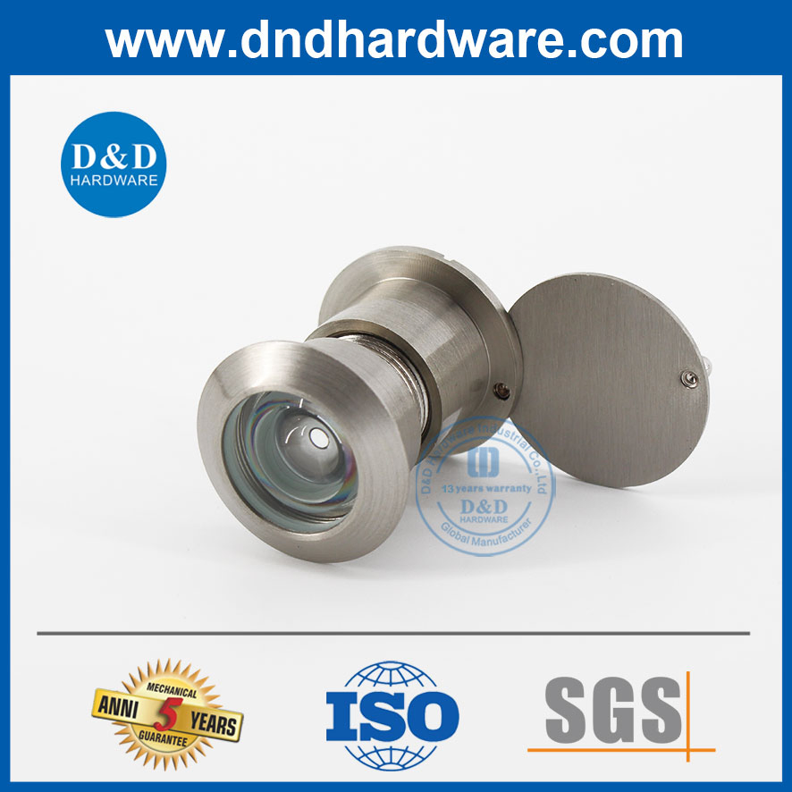 Glass Lens Satin Nickel 200 Degree Exterior Door Peephole Cover