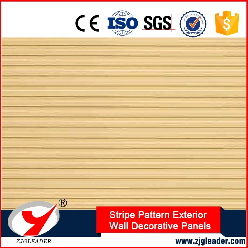 Long-Life Waterlight Stripe Pattern Exterior Wall Decorative Panels