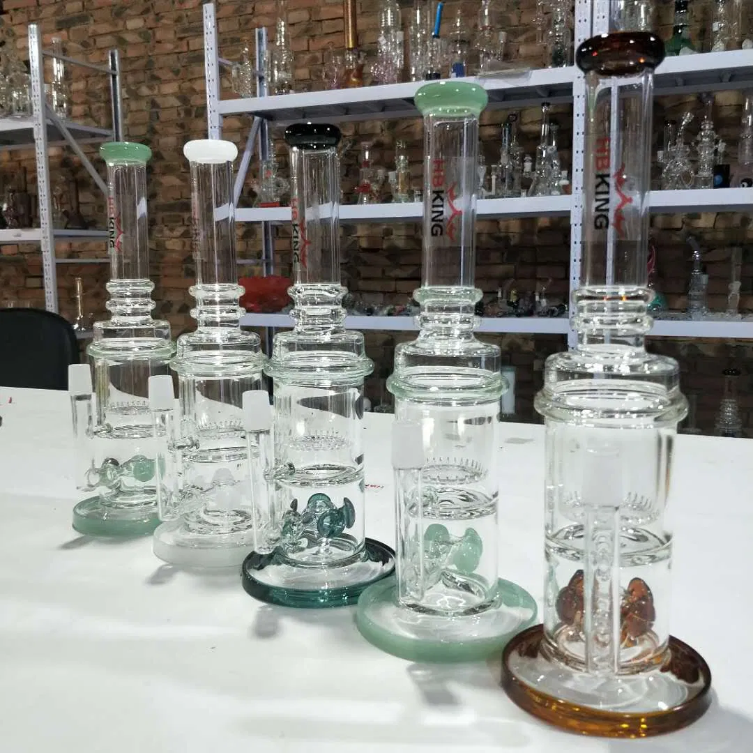 Hbking 16" Double Spinning Splashguard Female Banger Honeycomb Glass Water Pipe in Stock