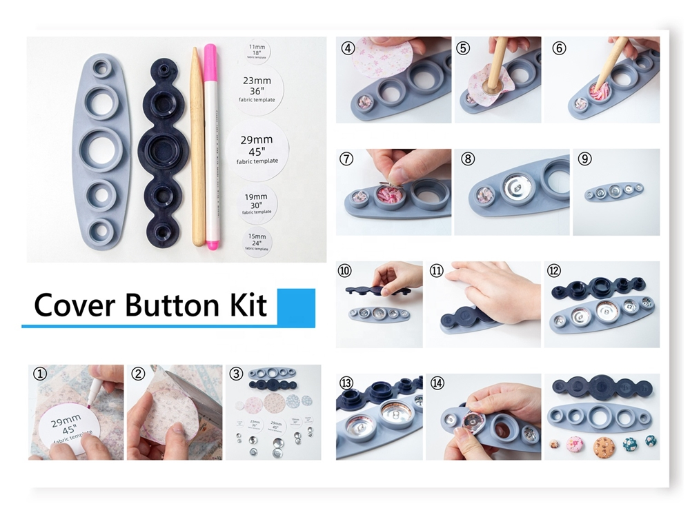 Universal Tool for Cover Button Make Own Covered Buttons (11-29mm Size) Sewing Craft Cover Button Tool