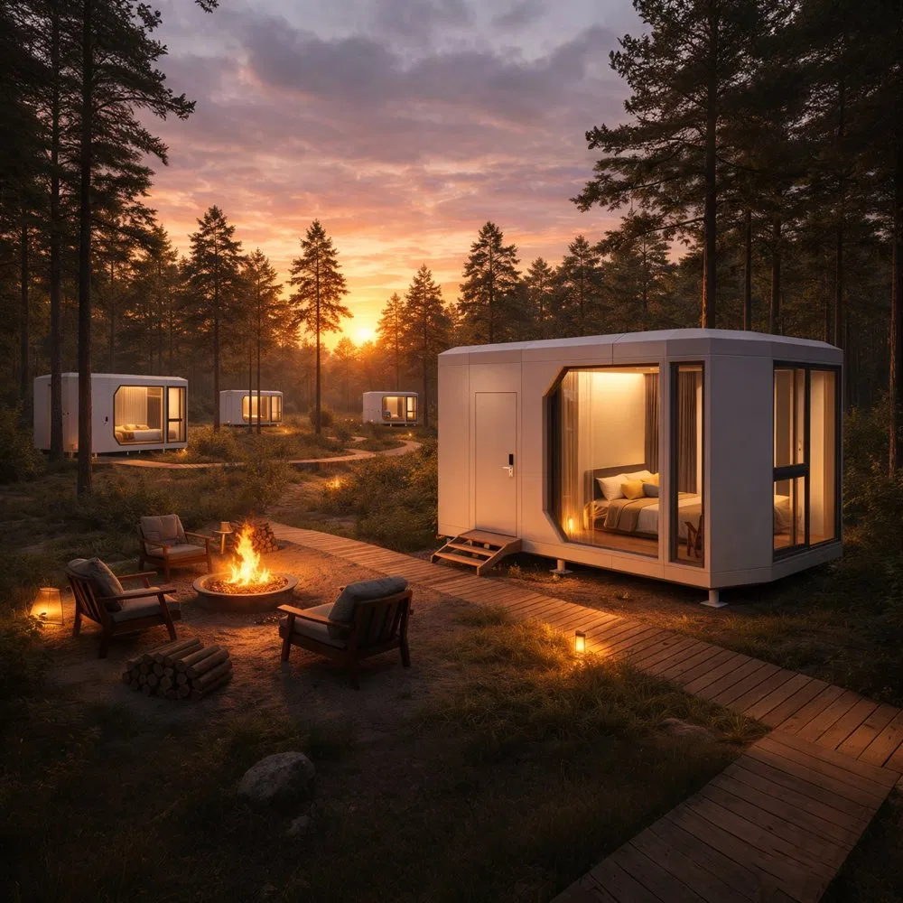 Prefabricated Capsule House Modular Accommodation Unit Designed for Tourism Construction with Rapid Installation System