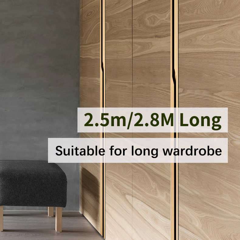 Concealed Slotless Aluminum Lightning Handle Cabinet Wardrobe European Style Handle