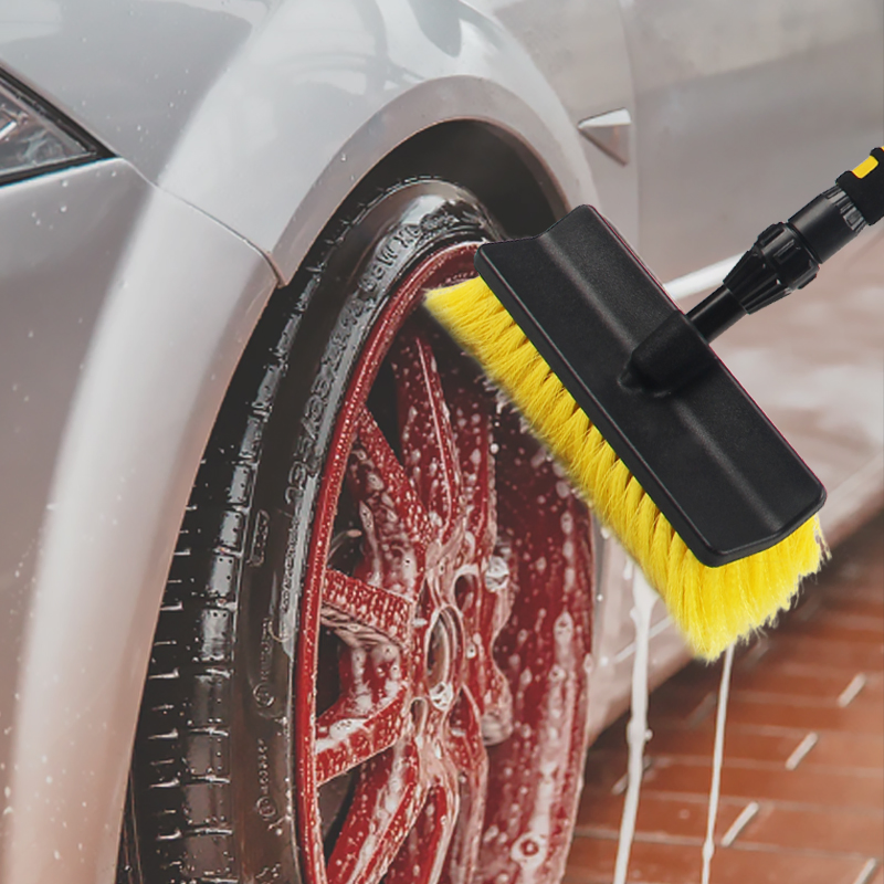 Flow Through Brush Heavy Duty Scrub Brush Extendable Car Wash Brush for Washing Cars Trucks Rvs Homes