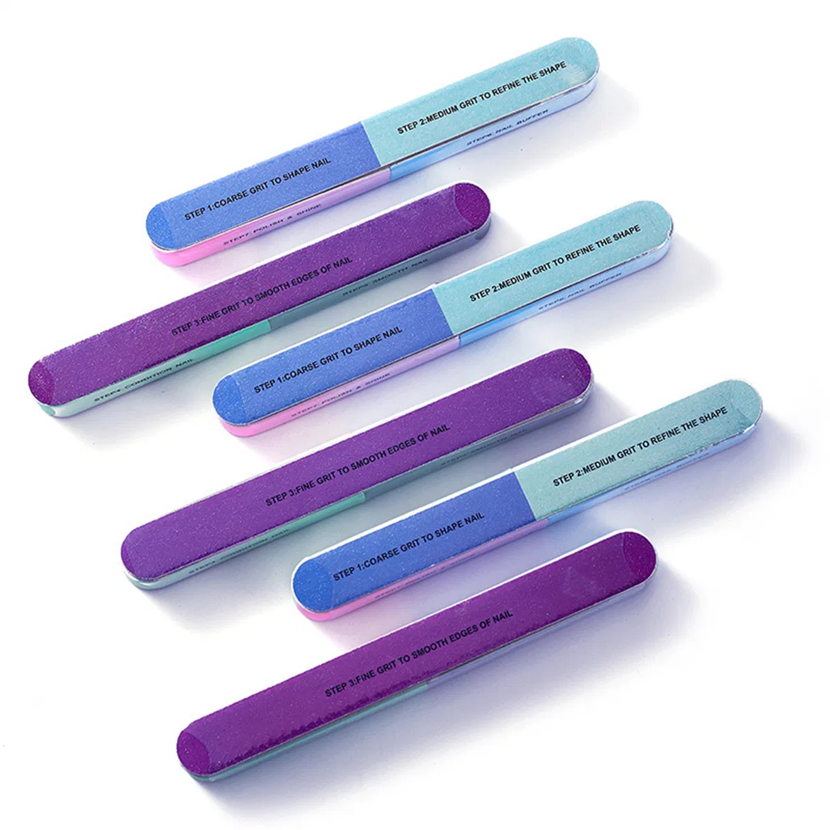 Wholesale 7 Sides Colorful Nail Buffer Block Nail File 7 Sides Sponge Nail Buffer Polishing Sanding Block for Nail Tools