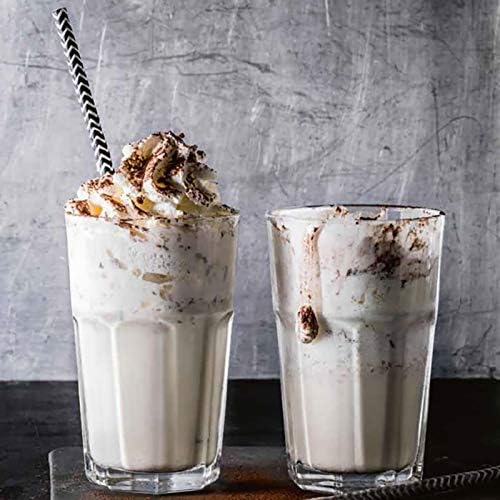 Giant Juice Eco Black White Stripes Paper Straw Child-Friendly Straws