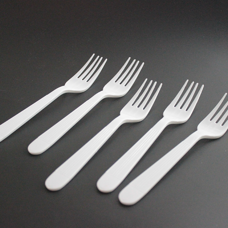 Customizable Disposable Plastic Cutlery 180mm Length PP Plastic Fork White for Fast Food