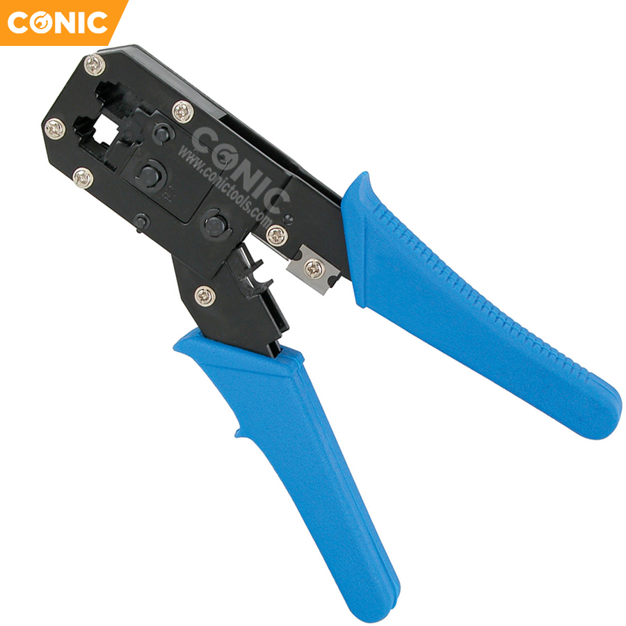 Multi-Functional Spring Crimping Pliers with Cutter for 4p/6p/8p Terminals