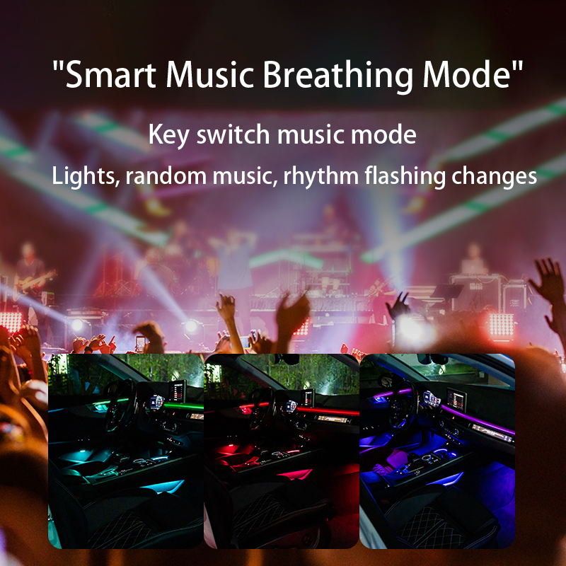 Неоновая подсветка салона авто 12V RGB с APP-управлением