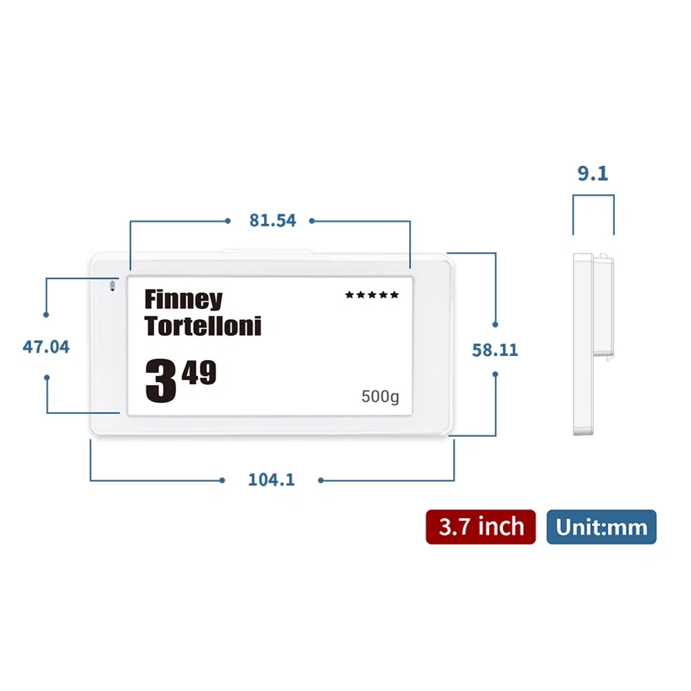 Innovative 3.7 Inch Digital Price Tag with Dual-Color Display Tag