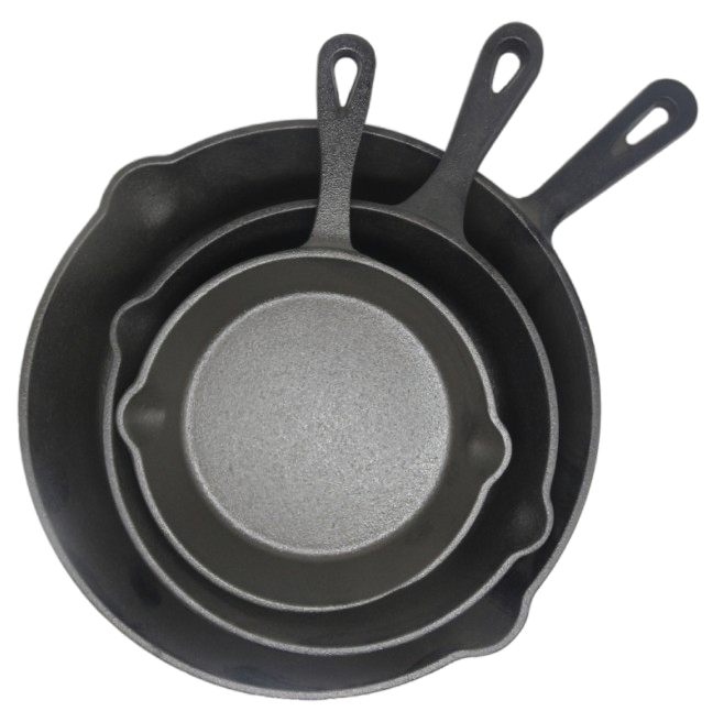 6/8/10 Inch Cast Iron Pre-Seasoned Frying Pan Cast Iron Skillet Set