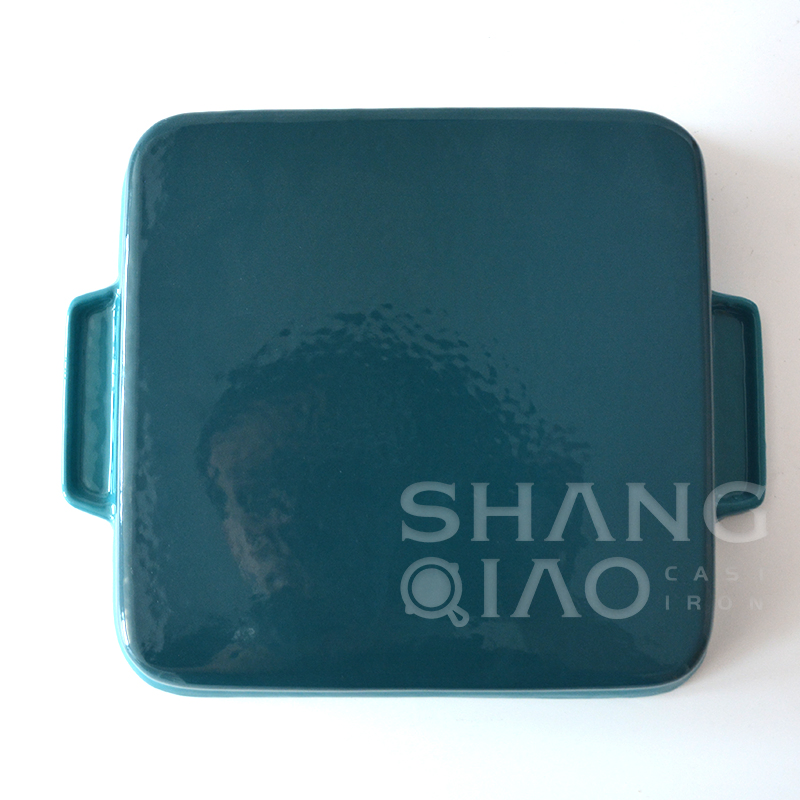 Чугунная эмалированная форма для запекания прямоугольная