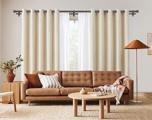 Customized Metal Double Curtain Rods Set Adjustable Extendable Window Poles