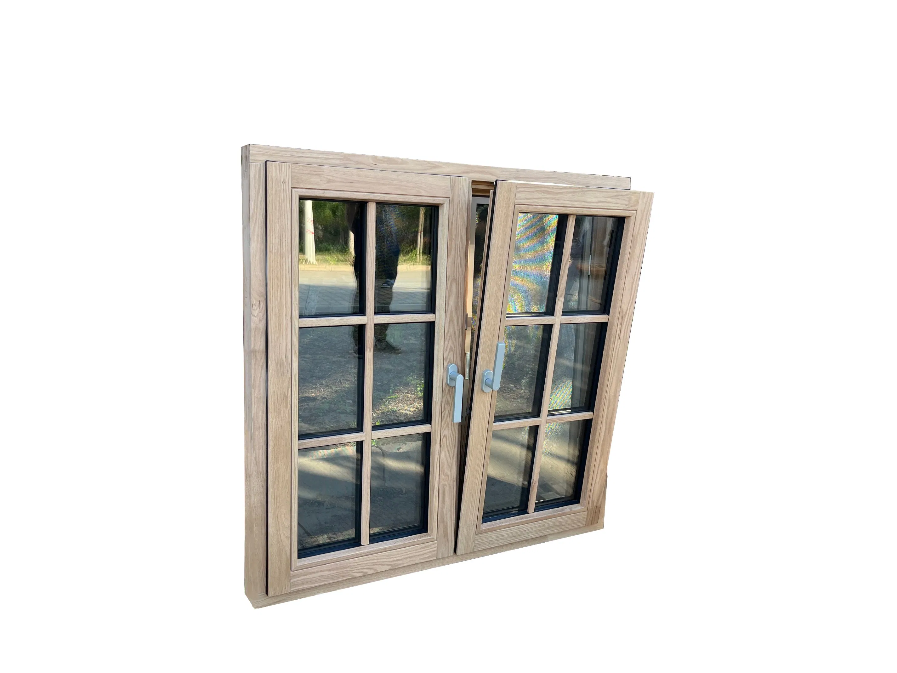 Penjoy Double Glazed Grills Design Customized Color Solid Wood in-Swing Tilt and Turn Windows