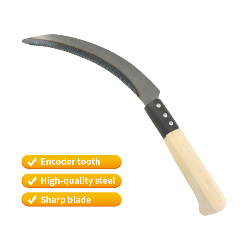 Different Types Garden Farming Tool Grass Tooth Sickle with Wooden Handle