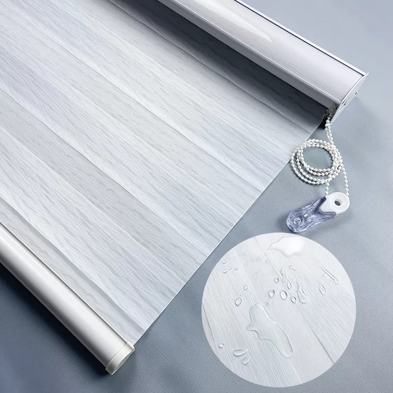 Window Curtains Waterproof Zebra Blinds Double Layer Roller Shades Blackout