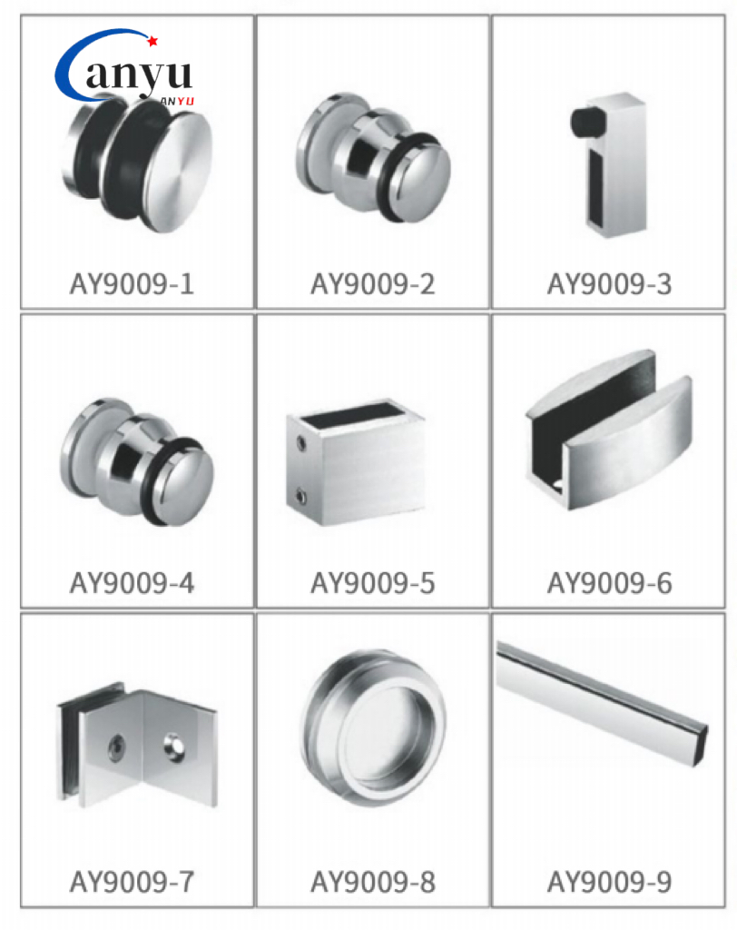 OEM 304 Stainless Steel Bathroom Sliding Door Roller/ Wheels and Fitting Hardware