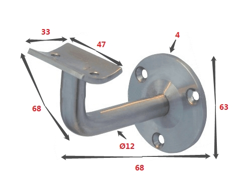Stainless Steel Wall Mounting Bracket Stair Handrail Railing Bracket