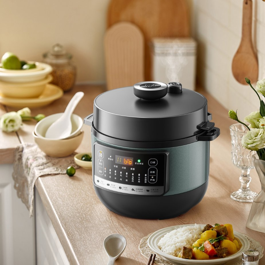 Self-Regulating Electric Pressure Cooker Creates Perfectly Tender Meat Dishes