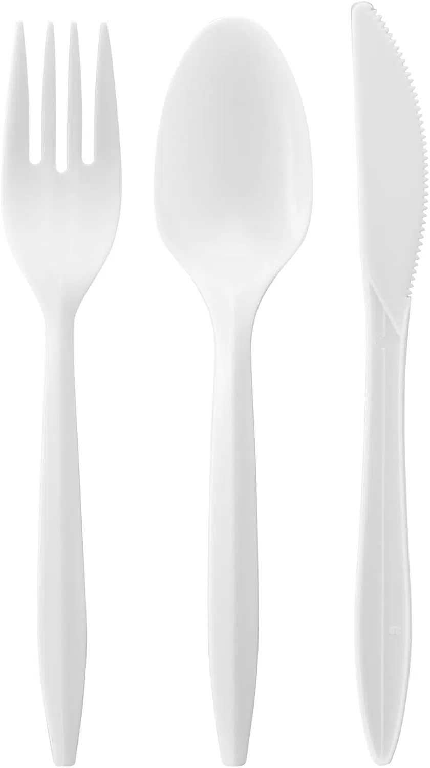 Individually Wrapped Disposable Cornstarch Biodegradable Cutlery Market Spoon Forks Knives