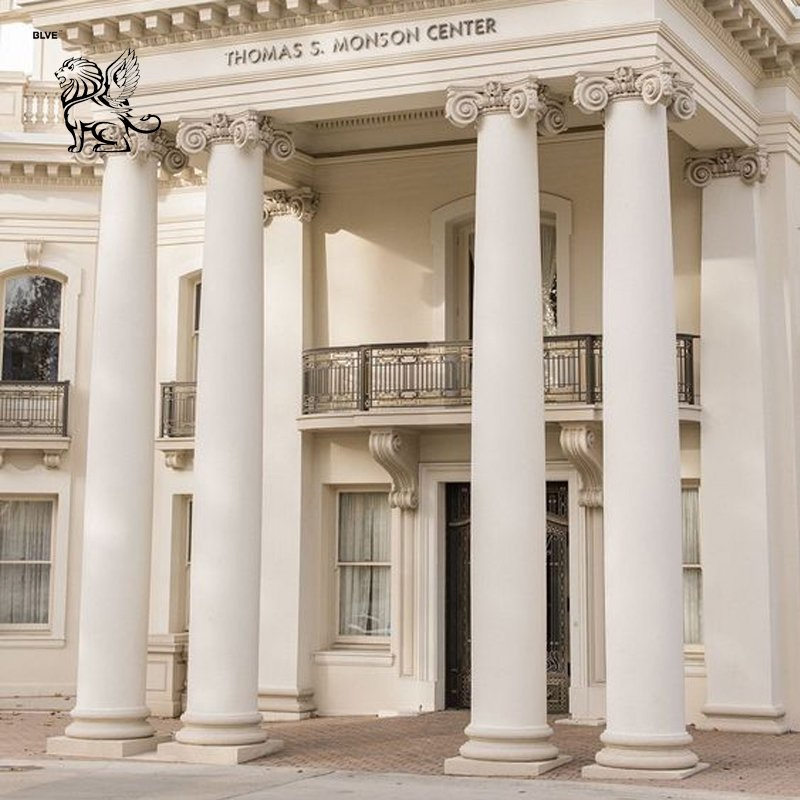 Outdoor House White Stone Building Pillars Design Decorative Roman Marble Corinthian Column Factory