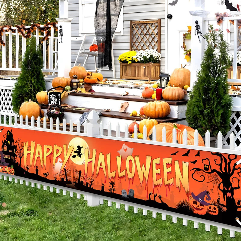 Spooky Background Halloween Party Vertical Wall Banners Decoration Flags for Show and Play