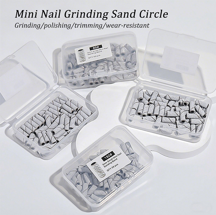 Professional 50PCS/Box 3mm Mini Nail Drill Bits Nail Art Tools Sanding Bands