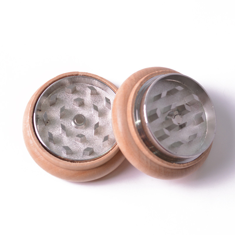 Portable 55mm Bamboo Wooden Herb Herb Tobacco Grinder