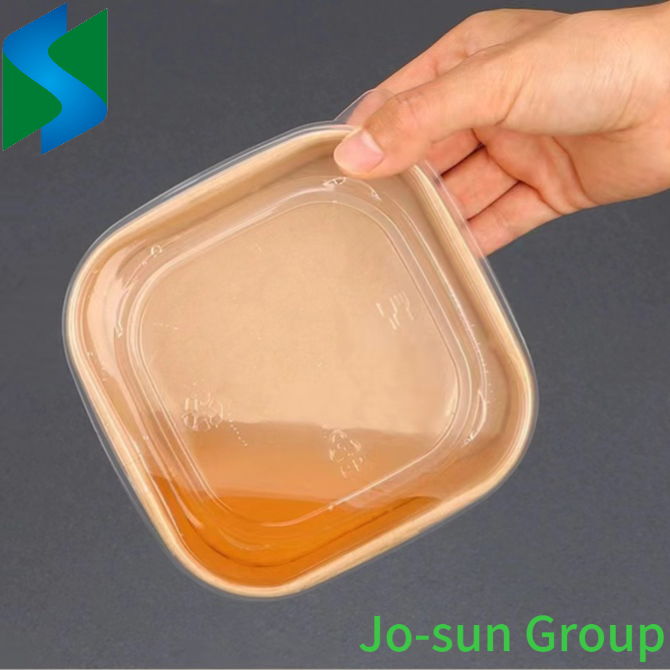 Jo-Sun Eco Friendly Packaging 750ml 1000ml 1075ml Square Salad Bowls Paper Food Container with Lid