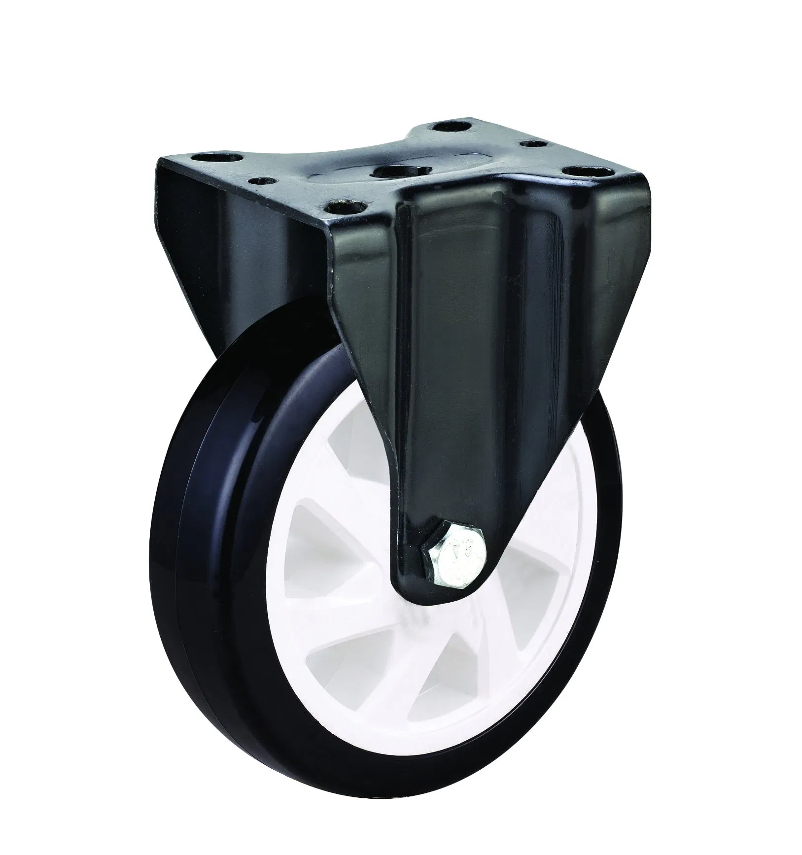 Mh4 Med-Heavy Duty Fixed/Swivel/Brake Type Double Ball Bearing Black PU Wheel Caster